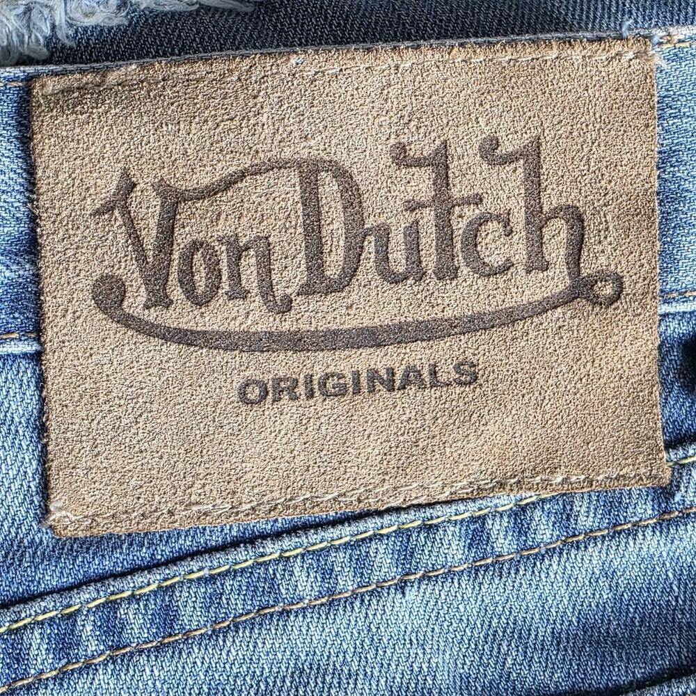 Y2K Von Dutch Compton Distressed Paint Splatter Jeans USA Made 34x32 - Picture 8 of 12